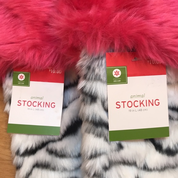 2 Holiday Stockings - Animal Print - Picture 3 of 8